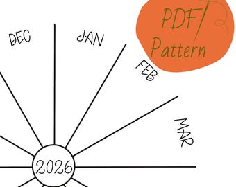 2026 365 Days of Stitches Embroidery Pattern: Abbreviated Lettering (Digital Download)