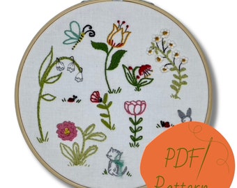 Woodland Friends DIGITAL DOWNLOAD PDF Embroidery Pattern | Beginner Intermediate Embroidery