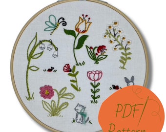 Woodland Friends DIGITAL DOWNLOAD PDF Embroidery Pattern