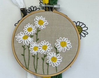 Chamomile Bouquet PRE-PRINTED FABRIC Embroidery Pattern