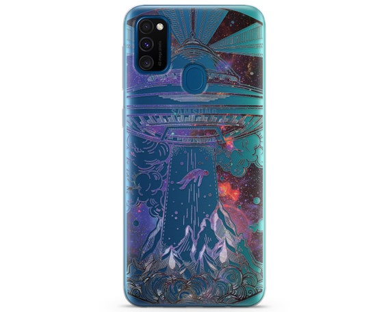 UFO spaceship alien space stars graphic art personalised name phone cover for samsung galaxy s8 s9 s10 s10e s20 s21 plus ultra phone case