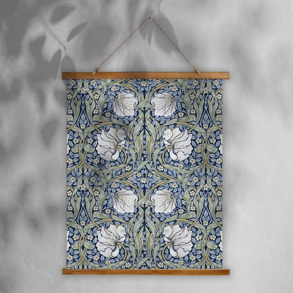William Morris Pimpernel Wall Tapestry | Vintage Botanical Wood Topped ...