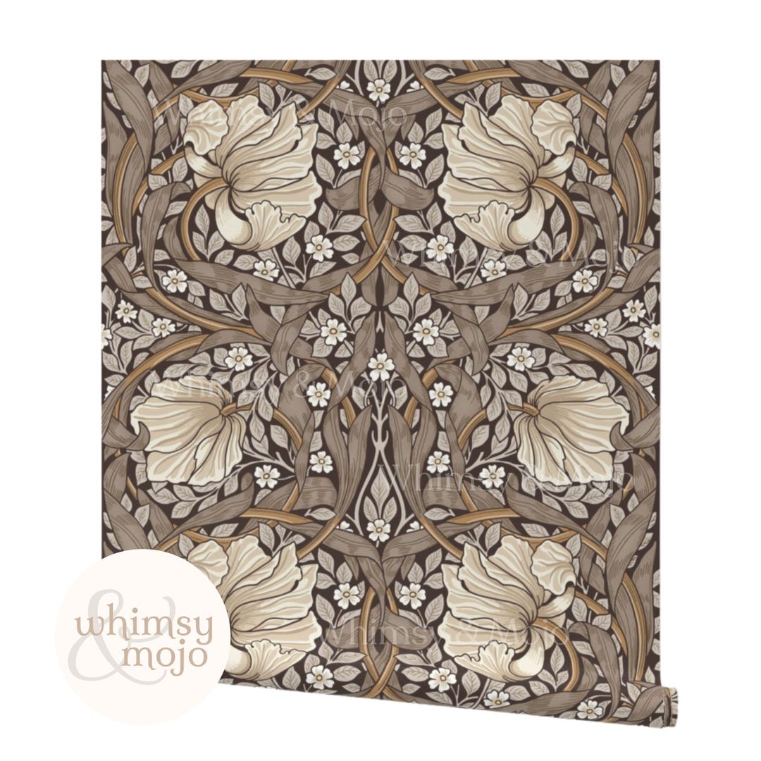 William Morris Pimpernel Wallpaper | Arts and Crafts Floral | Peel and ...