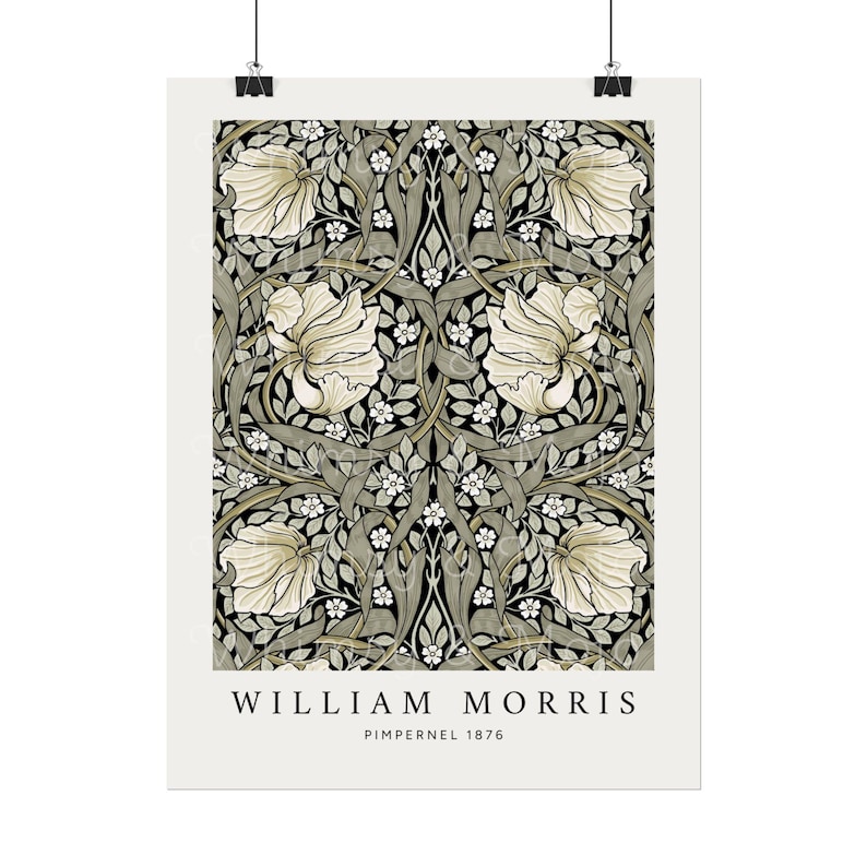 William Morris Pimpernel Botanical Print: Vintage Floral Wall Art in ...