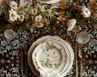 William Morris Tablecloth Blackthorn Moody Thanksgiving Table Linens Cottagecore Floral Tabletop Decor Halloween Fall Party
