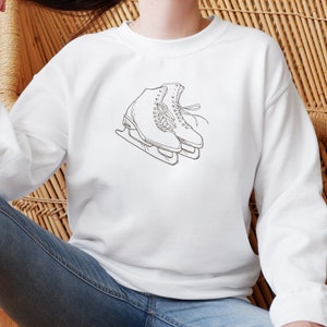 Embroidered Ice skate Jumper Figure skate sweatshirt