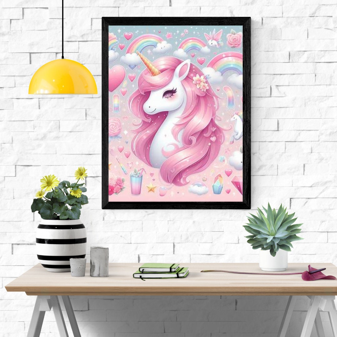 Dreamy Unicorn Image - Printable Clipart for Instant Download ...