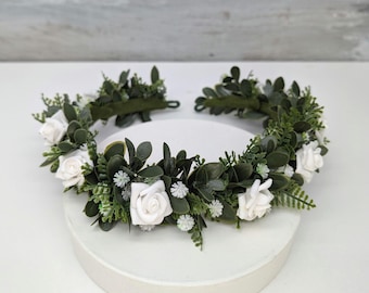 Faux Greenery Headband: Elven Bridal Crown, Woodland Party Accessory