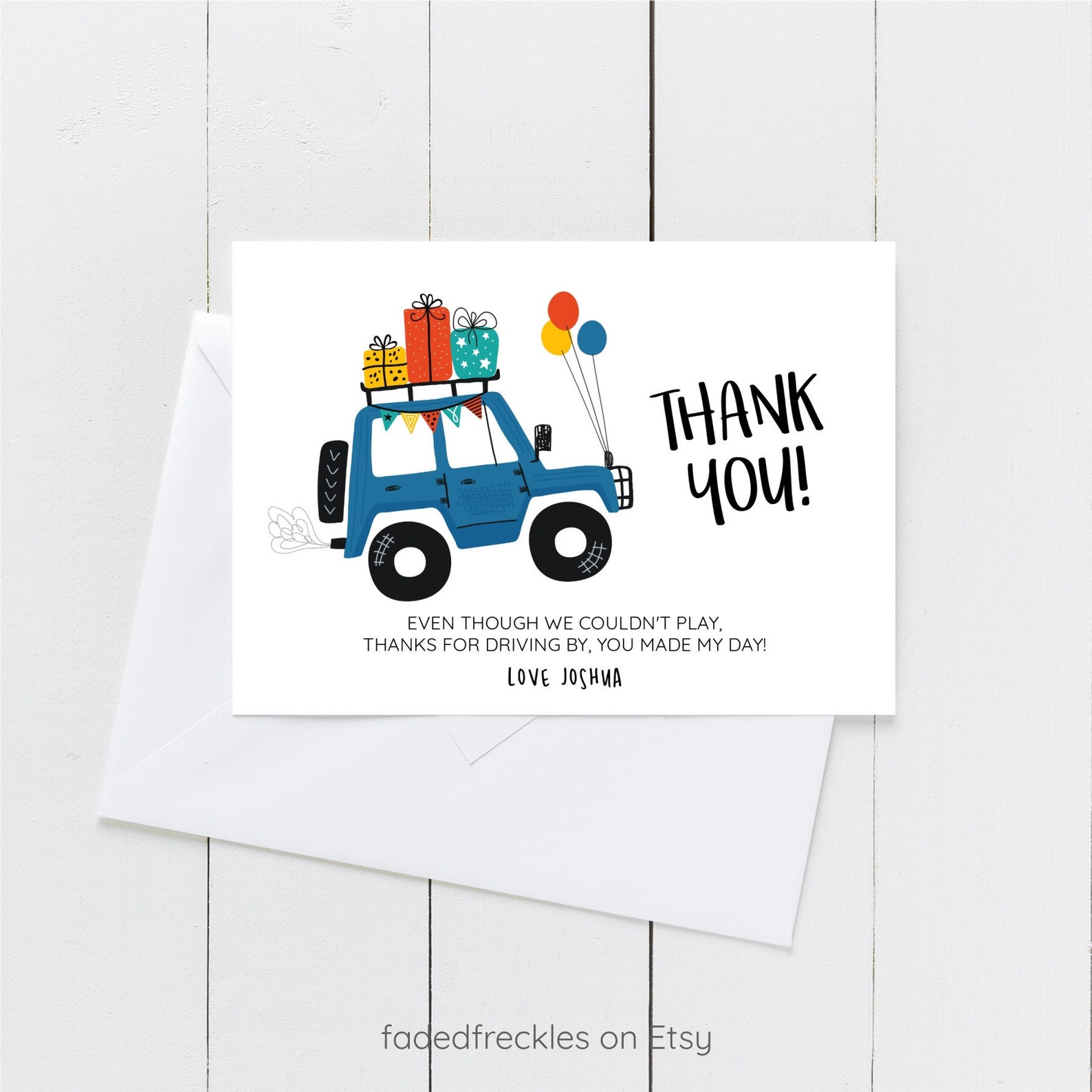 Drive By Thank You Card Drive By Parade Drive By Birthday | Etsy