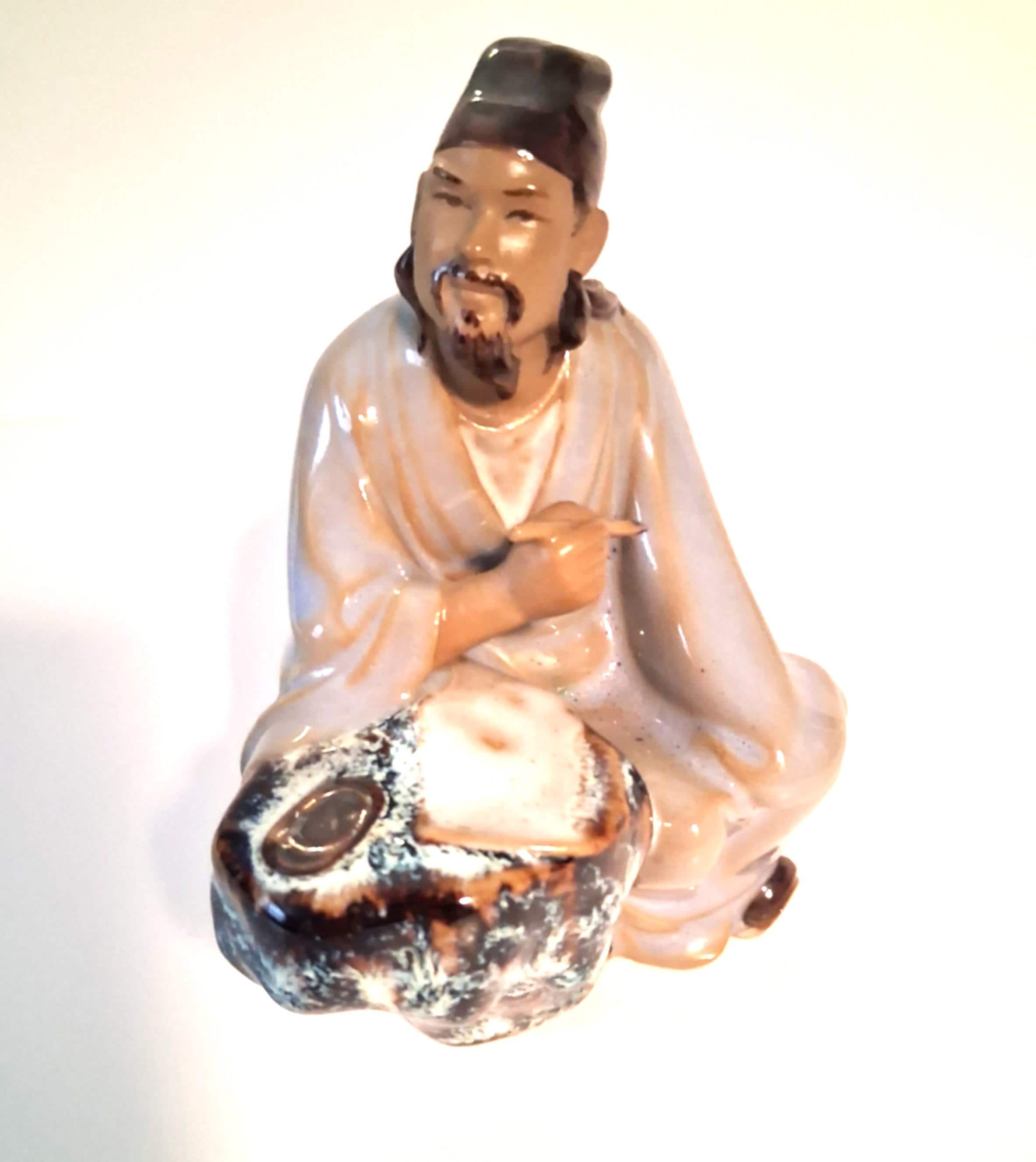 Chinese Shiwan Mudman Scribe Porcelaine Figurine - Etsy