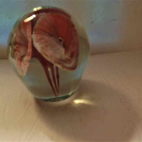 Clear Crystal Anthurium/Caladium Leaves Paperweight