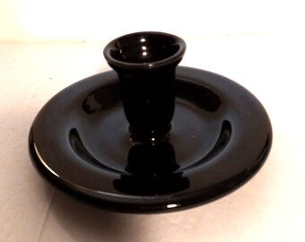 Hall  Black Porcelain Candle Holder