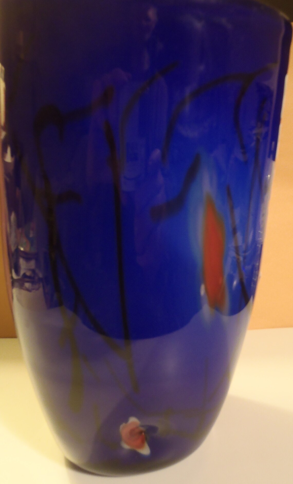 Eastern Art Glass Mille fiori Cobalt Blue Vase Etsy
