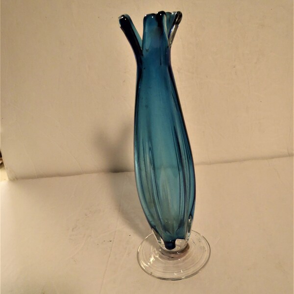 Blue Glass Vase Etsy