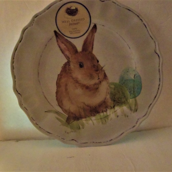 100%  Melamine  Easter Rabbit Serving Platter