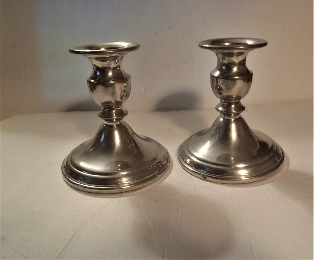 2 Reed & Barton Pewter Candlestick Holders Etsy