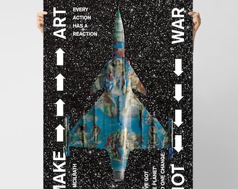 Aircraft Collage Art Print / Spaceship Wall Decor Poster