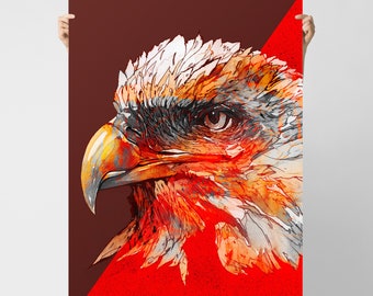Eagle Poster / Illustration Wall Art / Bird Decor Print