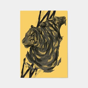 Tiger Poster / Pencil Drawing Wall Art / Wildlife Decor Print image 3