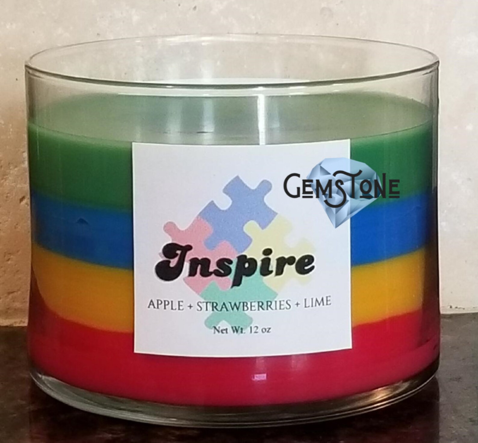 Autism Candle Inspire Puzzle Candle Etsy
