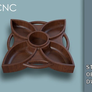 Sectional serving tray, Cheese and snack board, Sectional snack plate, STL models for 3D printing, STL for 3D printer, stl, obj, dwg