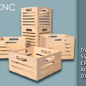 Storage Box Set, 5 Different Size Boxes, CNC laser cut files, DXF, Dwg, Svg, Eps, Ai laser cut vector files, Laser Cut Box, digital download