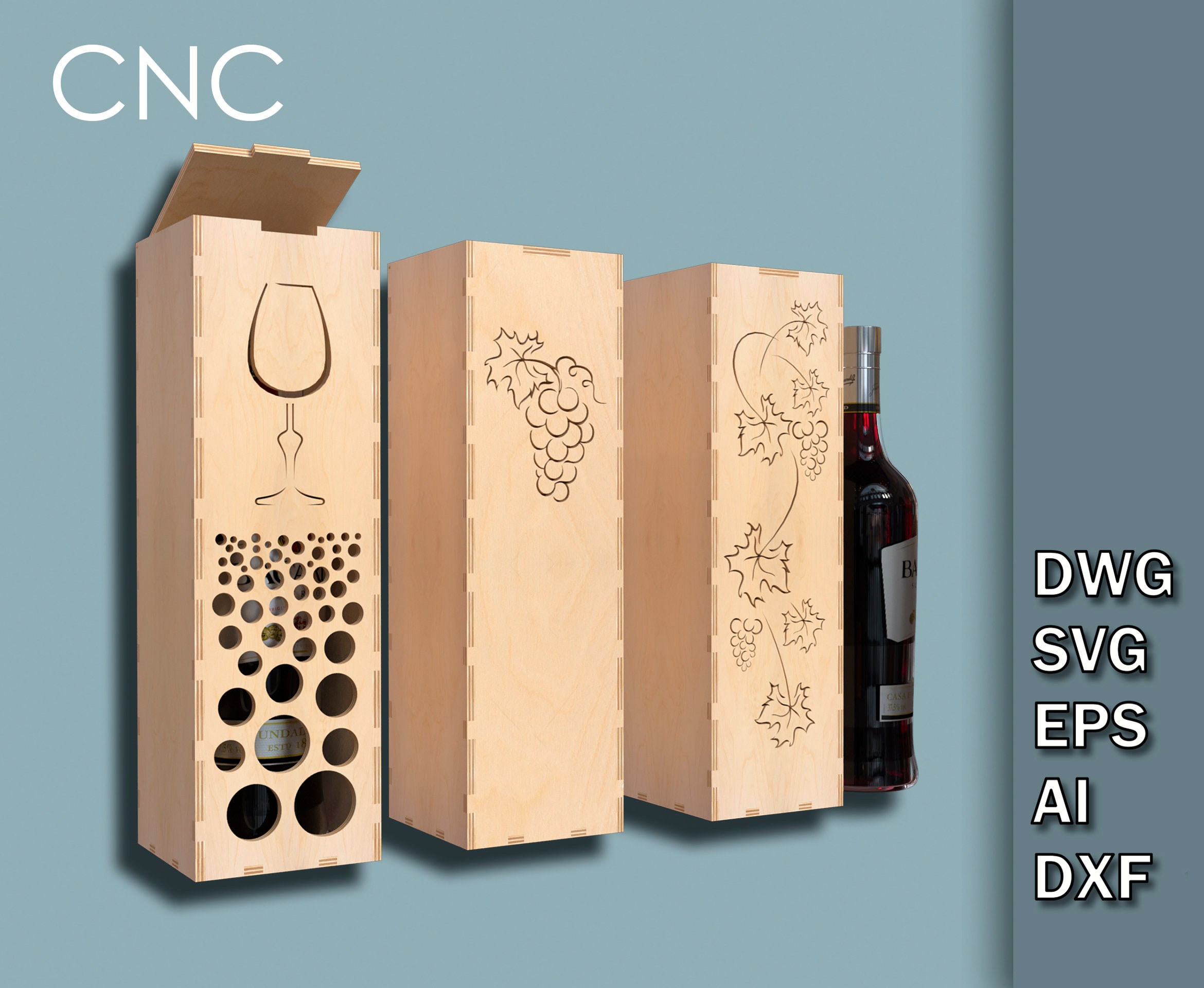 Wine Crate Box Ceremony Wine Bottle Box Bundle CNC Laser Etsy