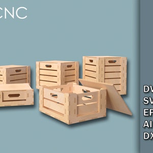 Storage box with lid, Different Size Boxes, Boxes svg, Storage Box Bundle, CNC Laser cutting files, DXF, Dwg, Svg, Eps, Ai
