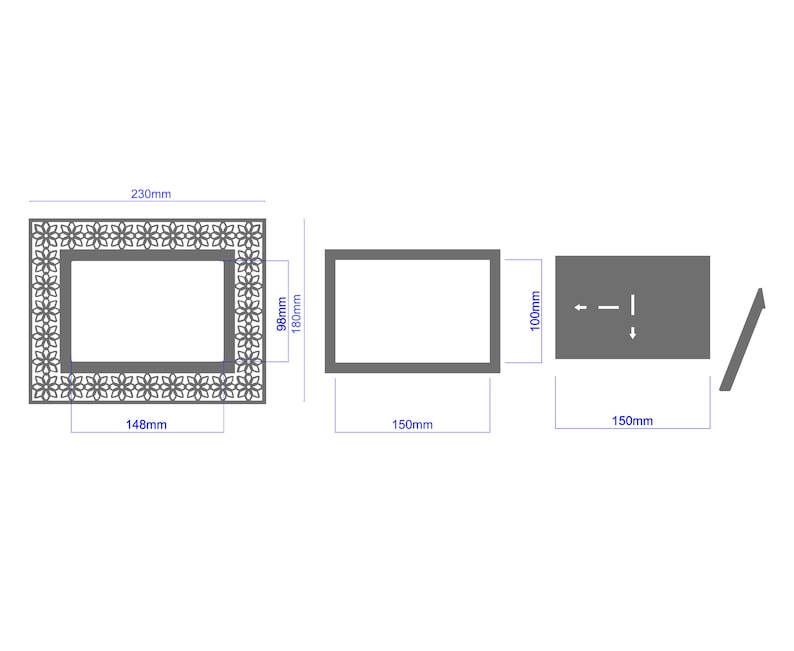 Zestaw ramek do zdjęć 6 stylów, wystrój wnętrz, pliki wycinane laserowo, DWG, SVG, EPS, AI, DXF, Instant Download zdjęcie 8