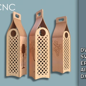 Ceremony Wine Bottle Box Bundle, CNC Laser Cut Files, Living hinge box, Wooden box for wine bottles, Wine Gift Box Dwg, Svg, Eps, Ai, Dxf image 9
