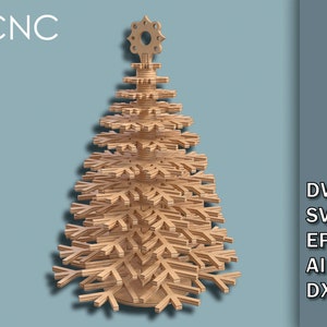 Standing Christmas tree, CNC laser cut, DIY christmas decoration, Christmas tree decor svg, Christmas cut svg file, dwg, svg, eps, ai
