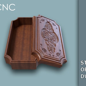 Jewelry storage box STL, Rectangular box with lid, STL models for 3D printing, stl, obj, dwg,  Instant download