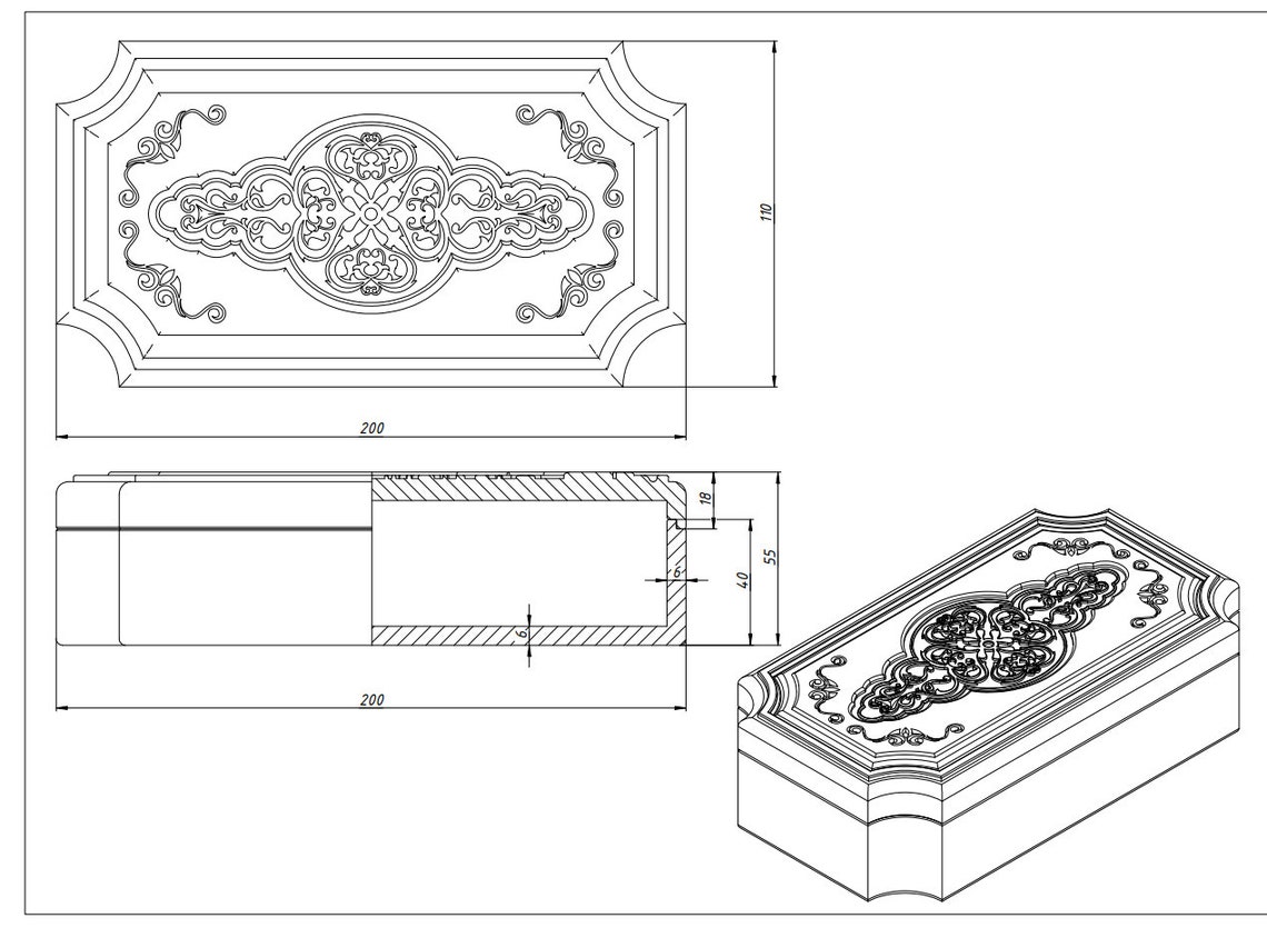 Jewelry Storage Box STL Rectangular Box With Lid STL Models Etsy