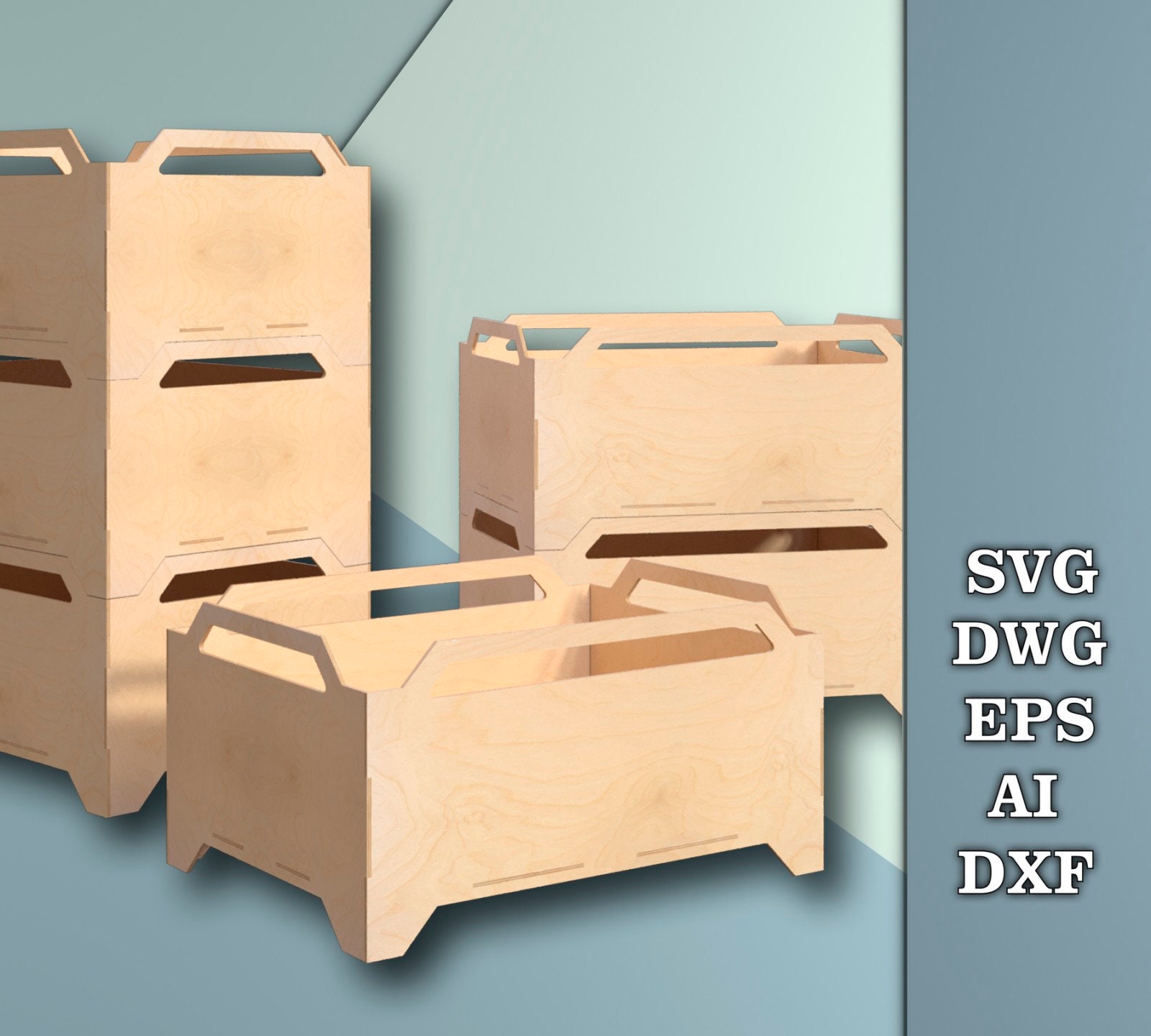 Wooden Box With Handles DIY Stackable Boxes Stackable Etsy