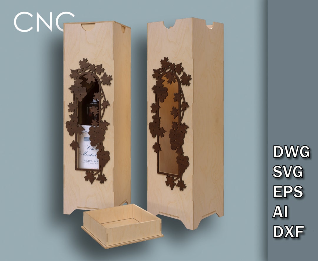 Holiday Wine Bottle Box Svg, Ceremony Wine Bottle Box, Wooden Box for
