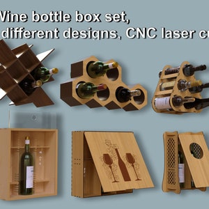 Wine bottle holder, Modular wine rack svg, Wooden rack for storing bottles, CNC Laser Cut Files, Dwg, Svg, Eps, Ai, Dxf, Instant download
