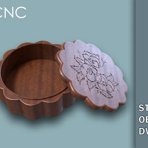 Okrągłe pudełko do przechowywania biżuterii STL, Pudełko na biżuterię na Twoje drobiazgi, Modele STL do druku 3D, stl, obj, dwg, Natychmiastowe pobieranie