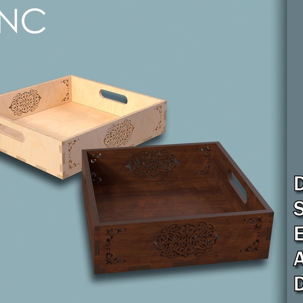 Trays with handles for coffee table, Тrays laser cut, Serving tray Svg, CNC Laser Cutting Files, 2 different tray sizes, Dwg, Eps, Ai, Dxf,