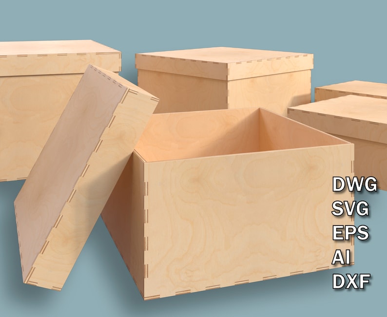 Square Box With Lid / 5 Boxes of Different Sizes / Storage Box Etsy