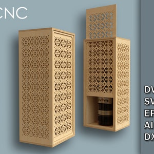 Ceremony wine bottle box, cnc laser cutting files, Dwg, Svg, Eps, Ai, Dxf, Wine holder svg, Wooden box for wine bottles, Gift wine box Svg