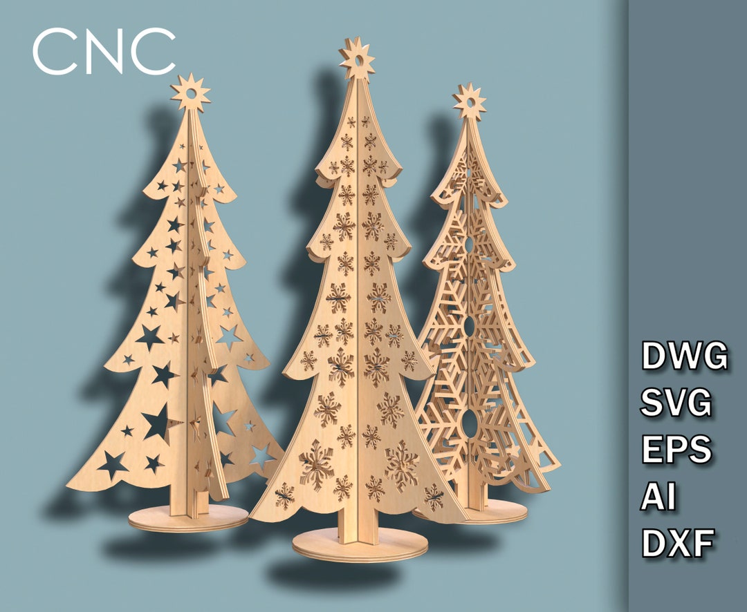 Standing Christmas Trees Laser Cut, Christmas Decoration Diy, Decor ...