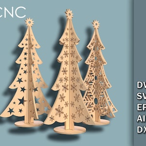 Standing Christmas Trees Laser cut,  Christmas decoration diy, Decor christmas trees svg, Сhristmas cut file Svg, Dwg, Svg, Eps, Ai