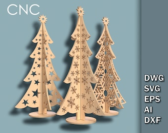 Standing Christmas Trees Laser cut,  Christmas decoration diy, Decor christmas trees svg, Сhristmas cut file Svg, Dwg, Svg, Eps, Ai