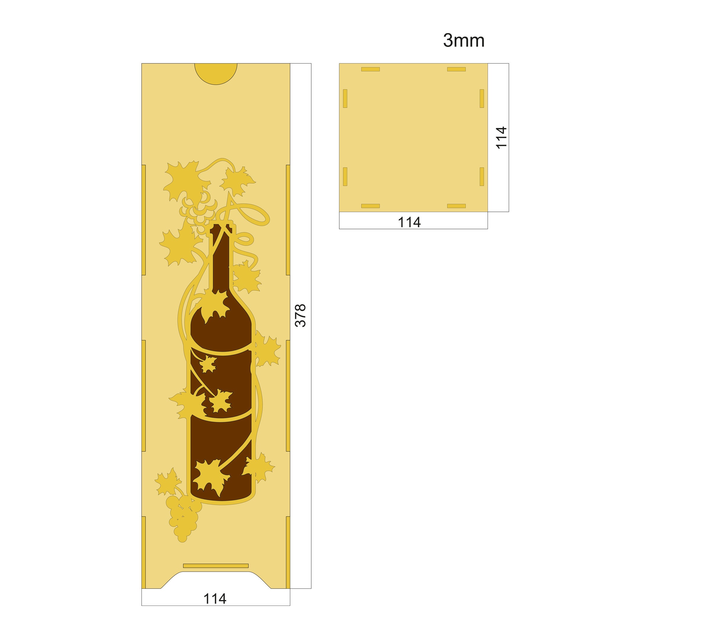 Wine Bottle Box Svg Ceremony Wine Bottle Box CNC Laser Cut Etsy