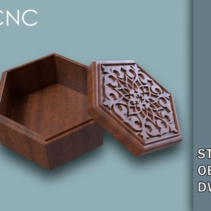 Schmuckschatulle STL, Sechseckige Schmuckschachtel 3D, Schmuckbox, Geschenkbox stl, STL Modelle für 3D Druck, stl, obj, dwg, Sofort download