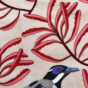 Australian Birds Designer Tea Towel Blue Faced Honeyeater on Red image 7