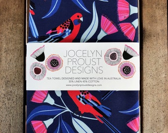 Jocelyn Proust Australian Birds Designer Tea Towel Crimson Rosella