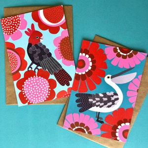Australian Birds Postcards/Prints. 100% recycled. Set of 12 with envelopes.  Designed by Jocelyn Proust