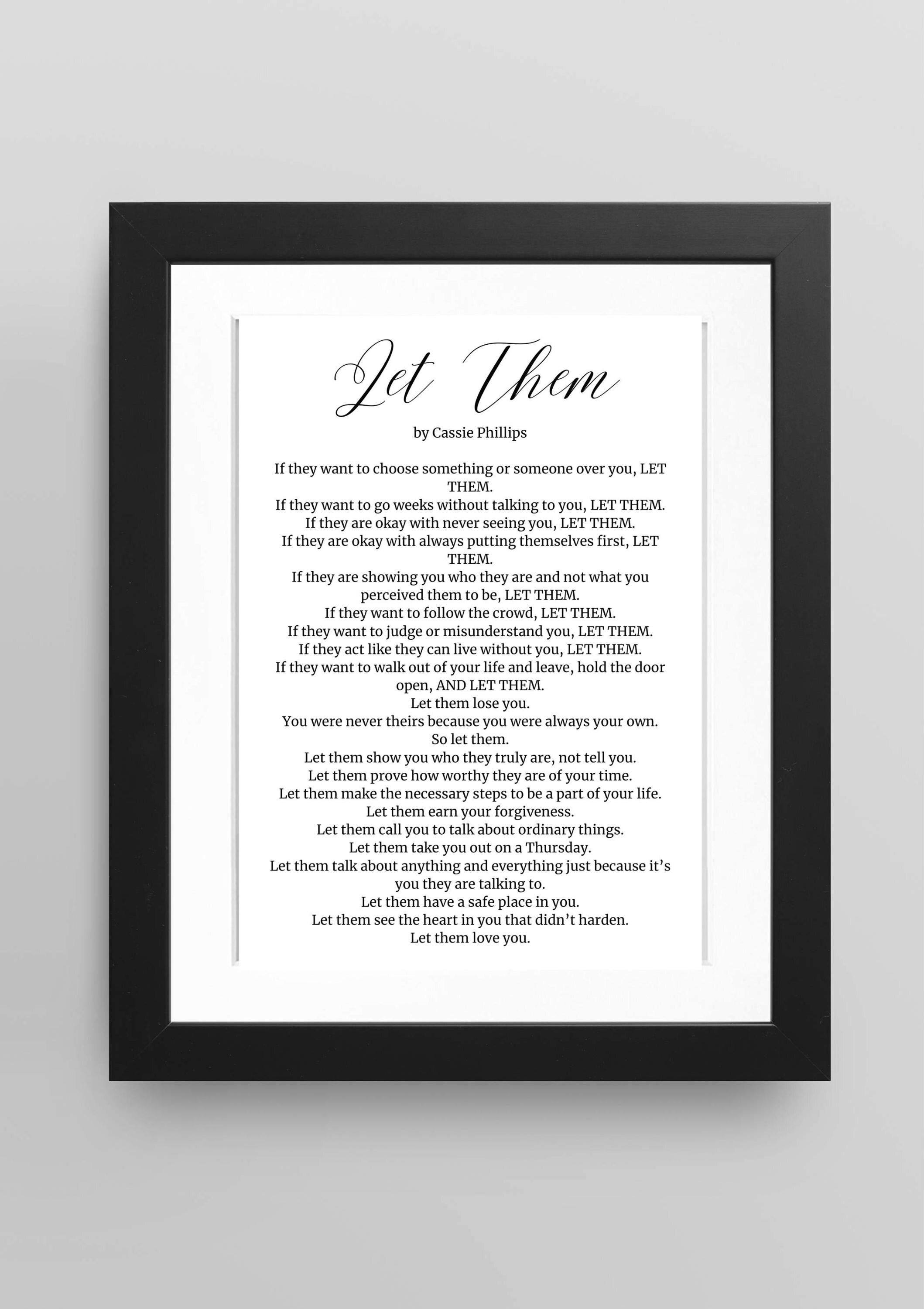 Let Them Poem Minimalist 8.5x11 Digital Print| Motivational Wall Art ...