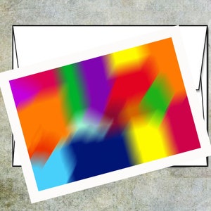 Abstract Note Cards. A Set of Five Blank, Bi-fold 7 x 5 Note Cards Artistically and Digitally Created. image 3